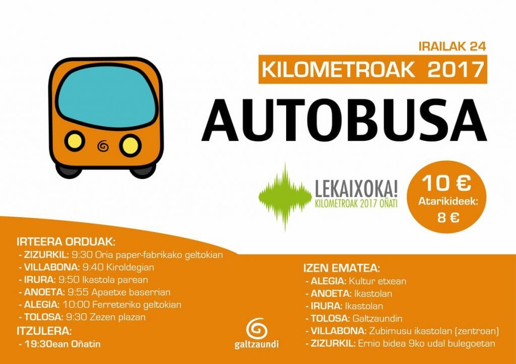 TOLOSALDETIK KILOMETROETARA AUTOBUSEZ JOATEKO AUKERA 21