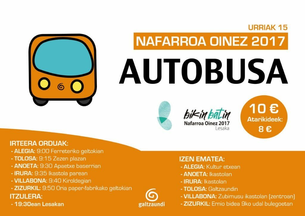 NAFARROA OINEZ 2017: TOLOSALDETIK LESAKARA AUTOBUSEZ 33