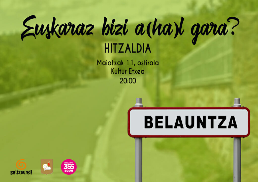 Hitzaldi zikloak Belauntzan egingo du hurrengo geldialdia 11