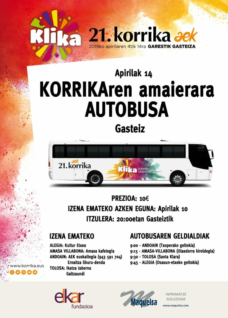 Korrikaren amaierara autobusez Tolosaldetik 47