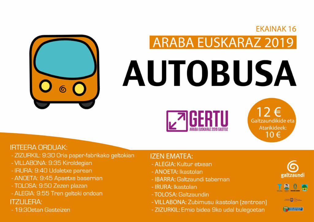 Araba Euskarazera autobusez joateko aukera Galtzaundirekin 5