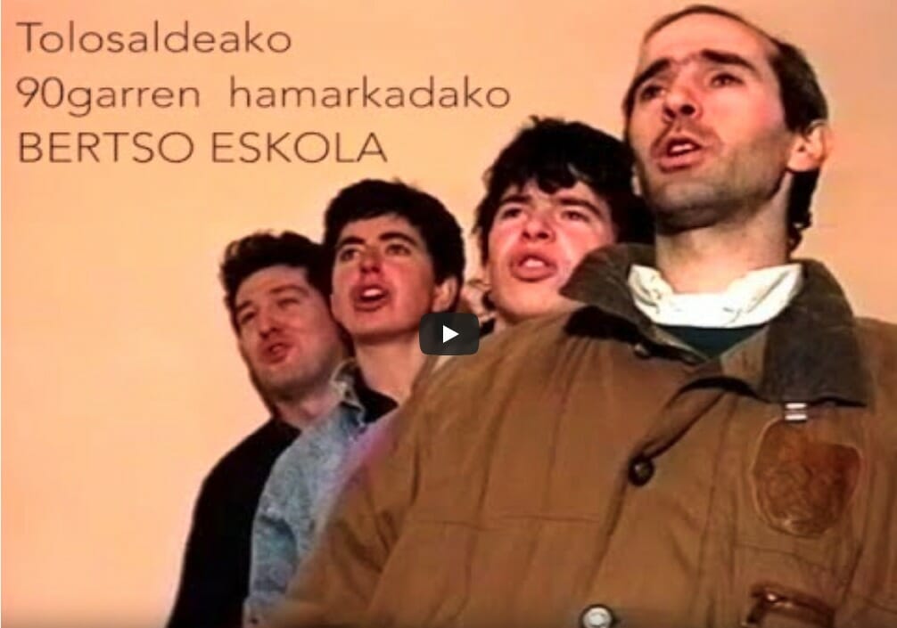 [BIDEOA] Tolosaldeko bertso eskola 90. hamarkadan 1