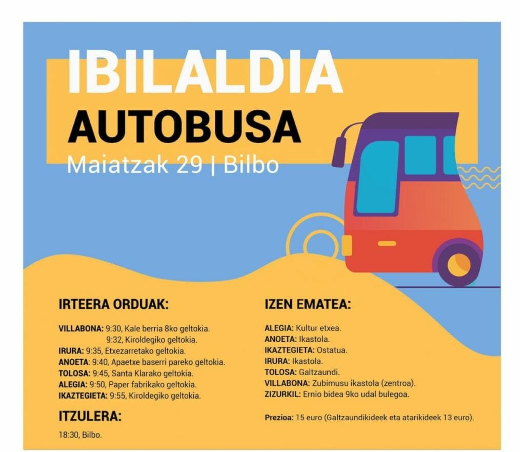 Ibilaldira autobusez Tolosaldetik 5