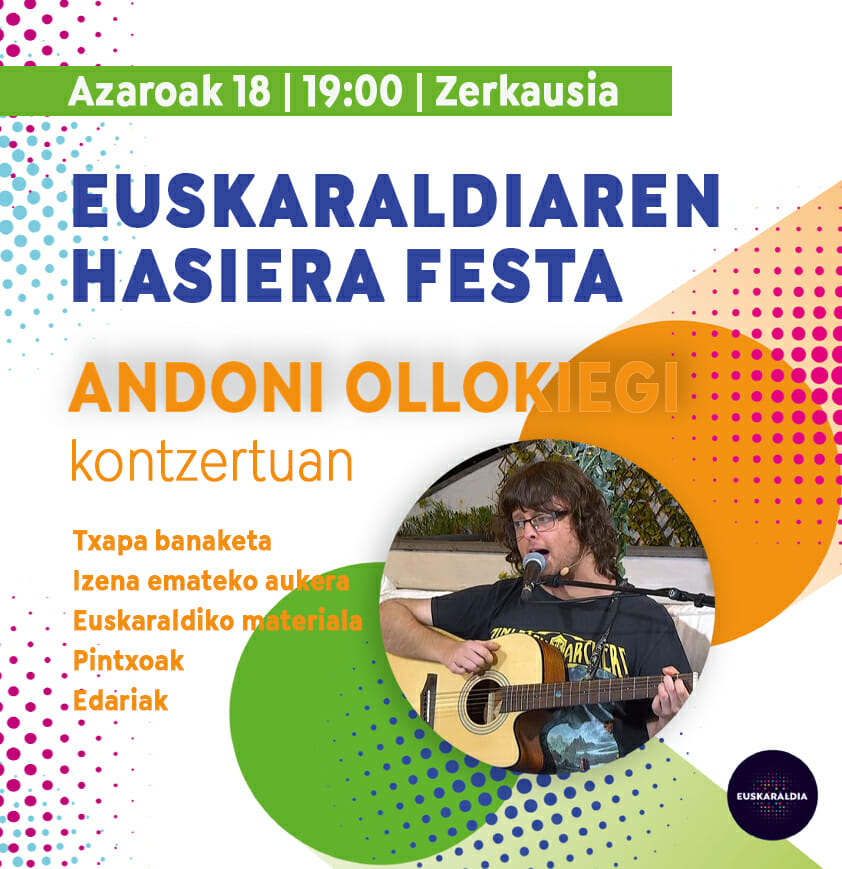 Euskaraldiaren hasiera festa egingo da Tolosan, Andoni Ollokiegirekin 1