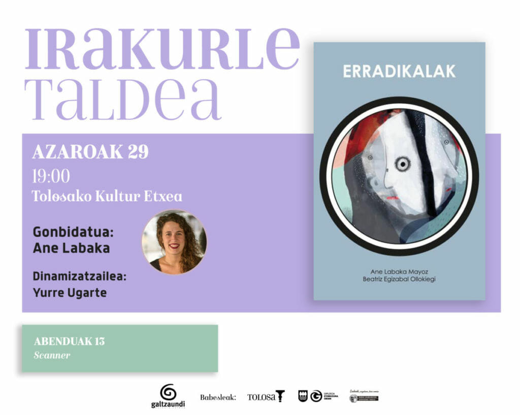 Ane Labaka etorriko da irakurle taldera azaroan 1