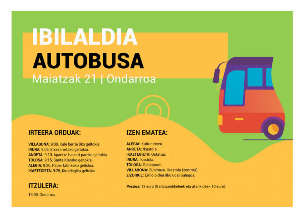 Gerturatu Ibilaldira autobusez Tolosaldetik 1