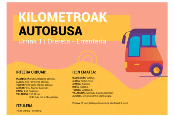 Gerturatu Kilometroakera autobusez Tolosaldetik 1