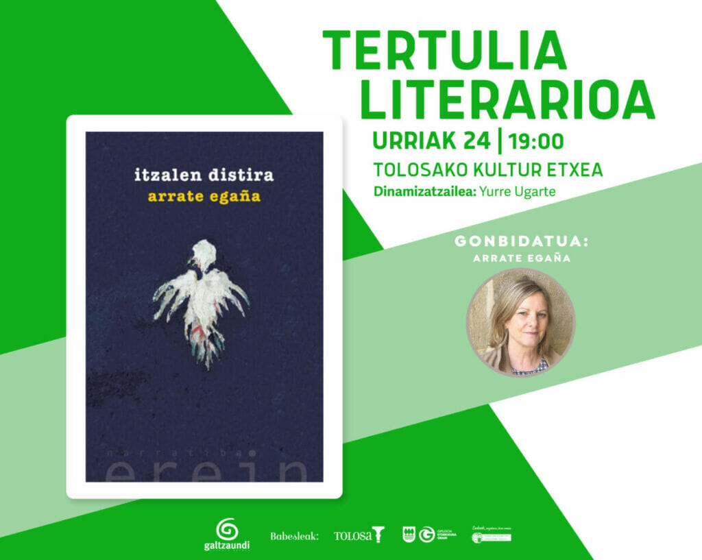 Arrate Egaña etorriko da Tertulia Literarioara urrian 1