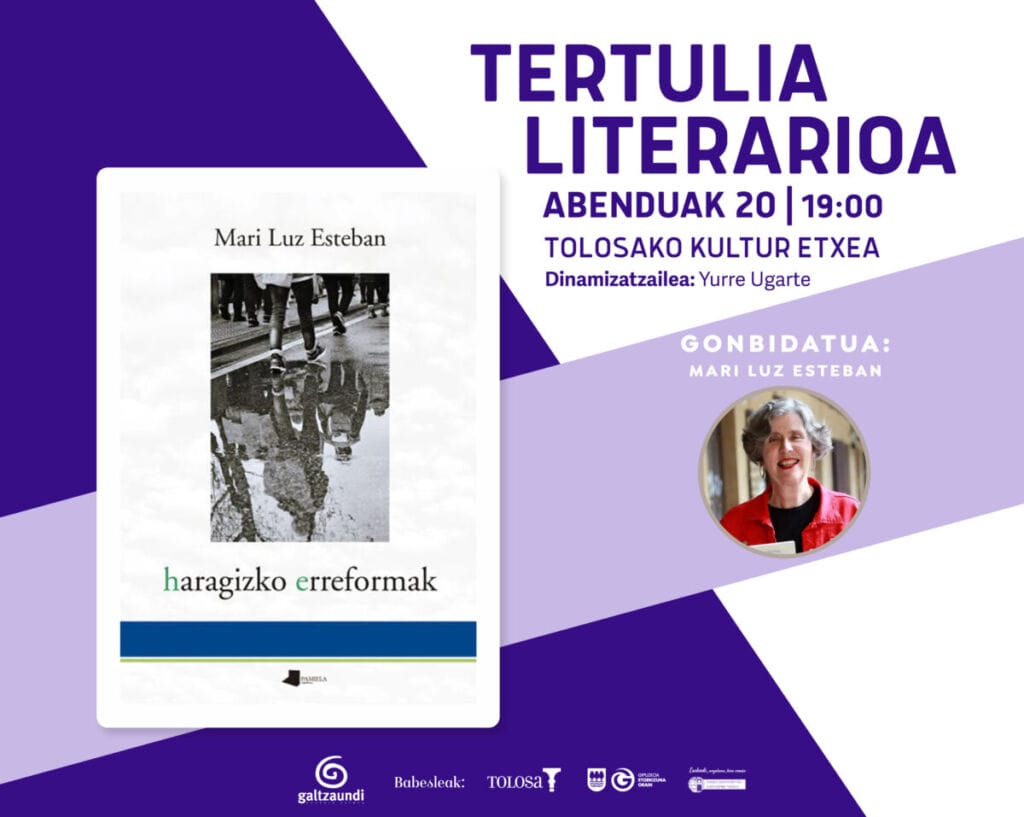 Mari Luz Esteban etorriko da Tertulia Literarioara abenduan 9