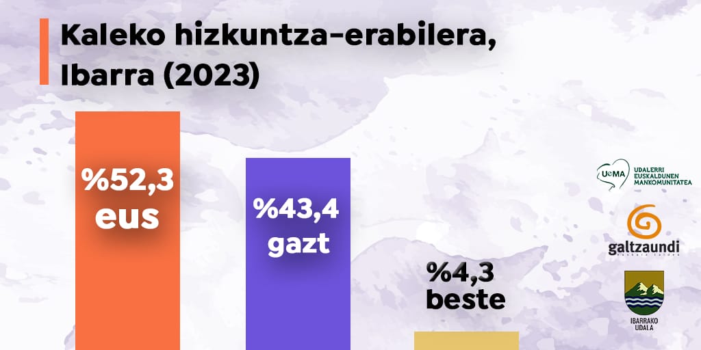 Ibarrako elkarrizketen erdiak dira euskaraz 5