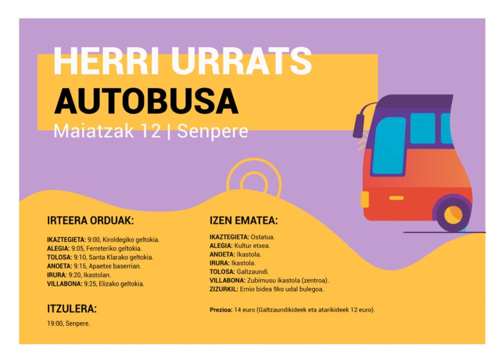 Etorri Herri Urratsera autobusez Tolosaldetik 5