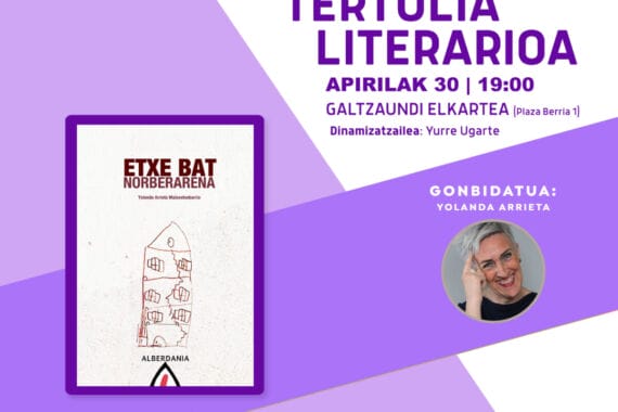 Apirileko Tertulia Literariora Yolanda Arrieta etorriko da 5