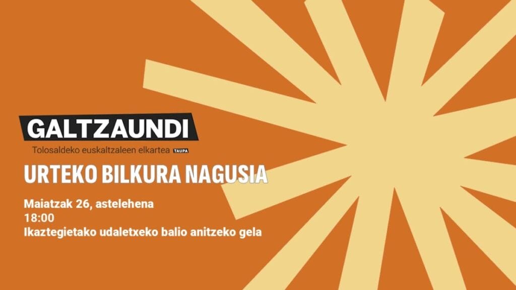 Urteko bilkura nagusia, maiatzaren 26an, Ikaztegietan 1
