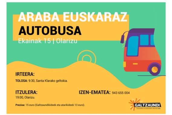 Galtzaundik autobusa antolatu du Tolosatik Araba Euskaraz ikastolen aldeko jaira joateko 7