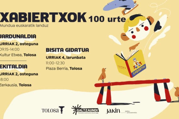 Xabiertxo liburuaren 100. urtemuga ospatzeko jardunaldia, ekitaldia eta bisita gidatua antolatu dira 1