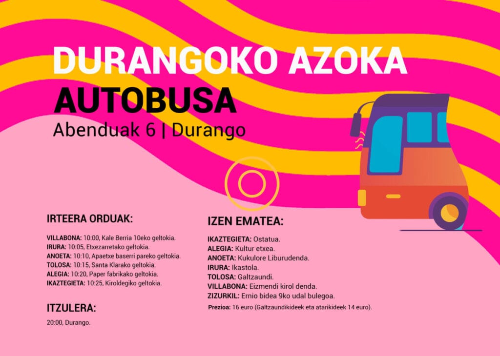 Joan Durangoko azokara autobusez Tolosaldetik 1