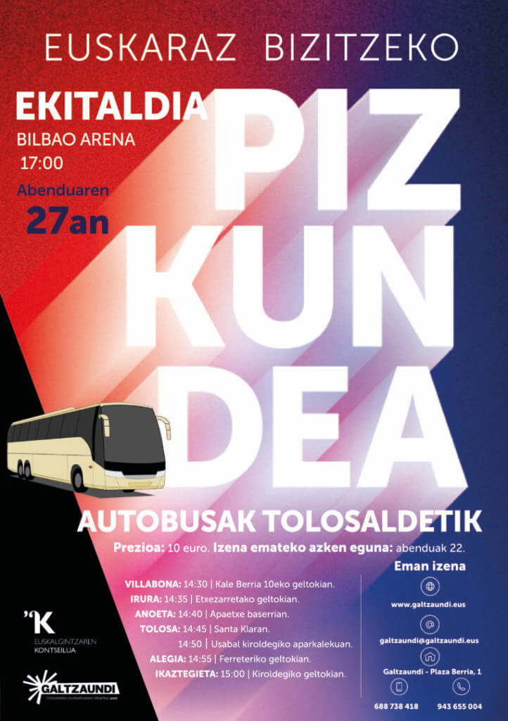 Bilbora autobusean joateko aukera Tolosaldetik 4 Bilbora autobusean joateko aukera Tolosaldetik 3