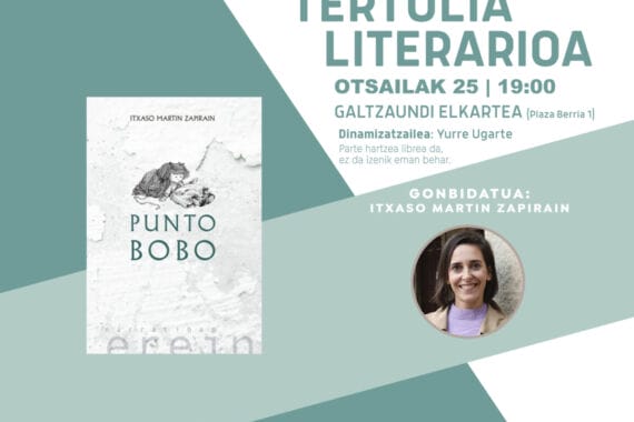 Itxaso Martin etorriko da Tertulia Literariora otsailean 3