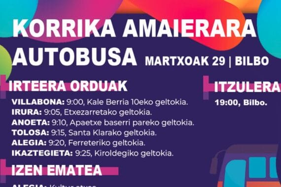 Gerturatu Korrika amaierako jaira autobusez Tolosaldetik 11
