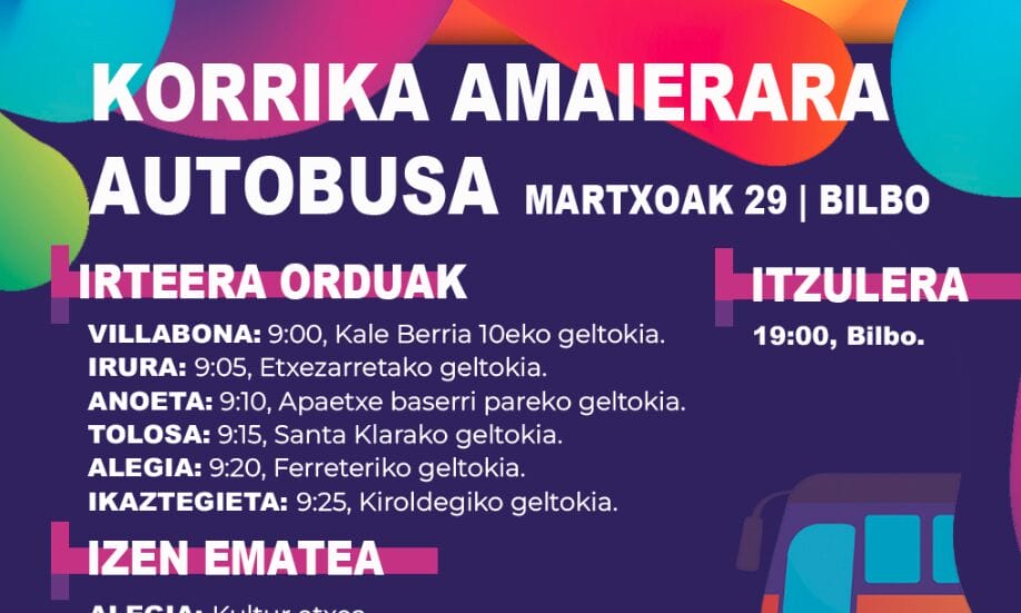 Gerturatu Korrika amaierako jaira autobusez Tolosaldeatik 1
