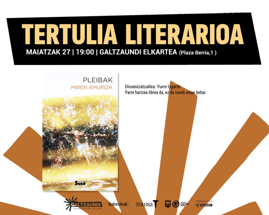 Miren Amurizaren ‘Pleibak’ liburua irakurgai, maiatzeko saioan 1