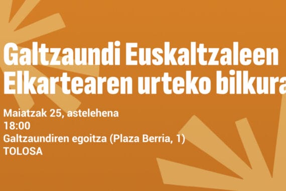 Urteko batzar orokorra egingo du Galtzaundik Tolosan 9